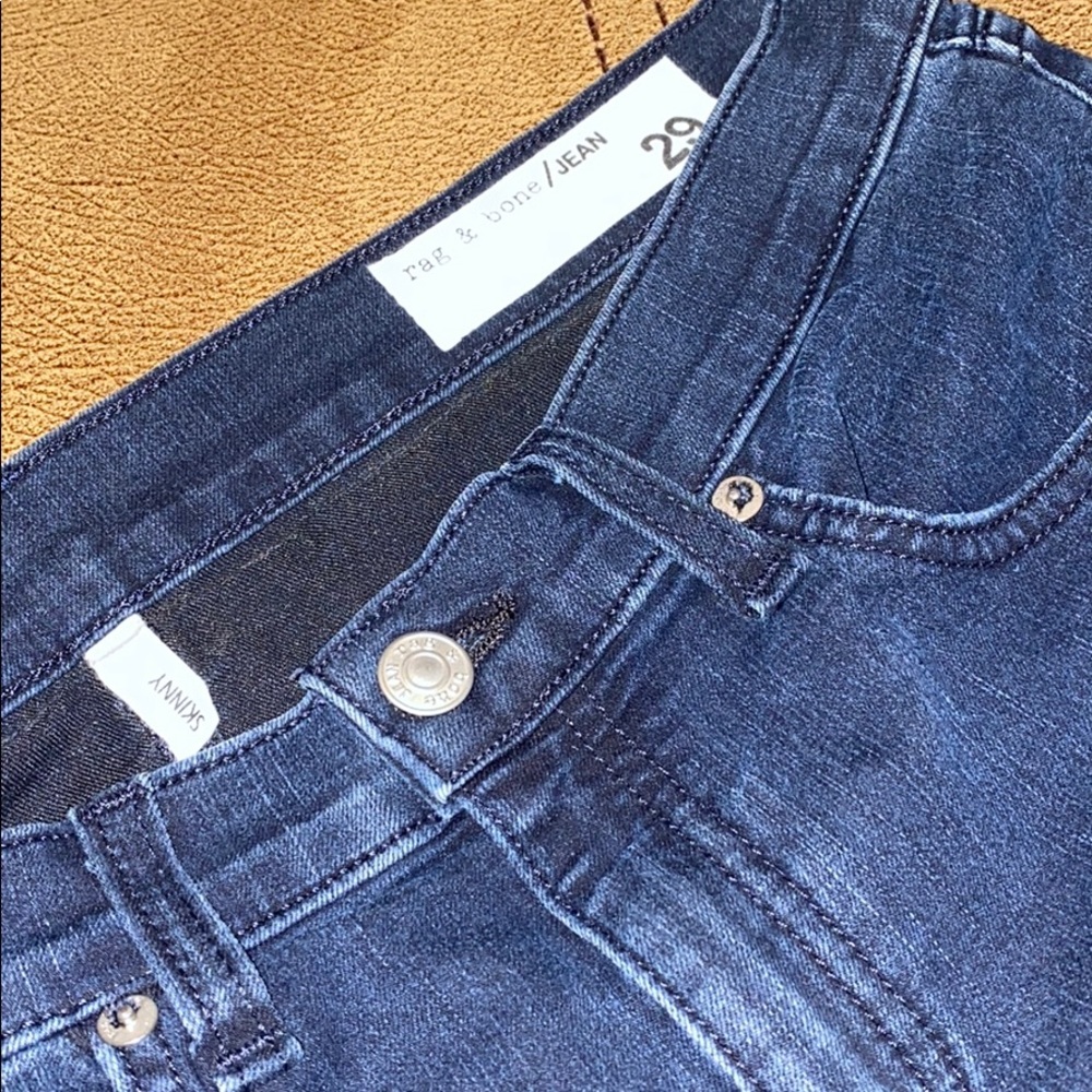 Rag & Bone Dark Rinse Distressed Terra Blue - Picture 3 of 6
